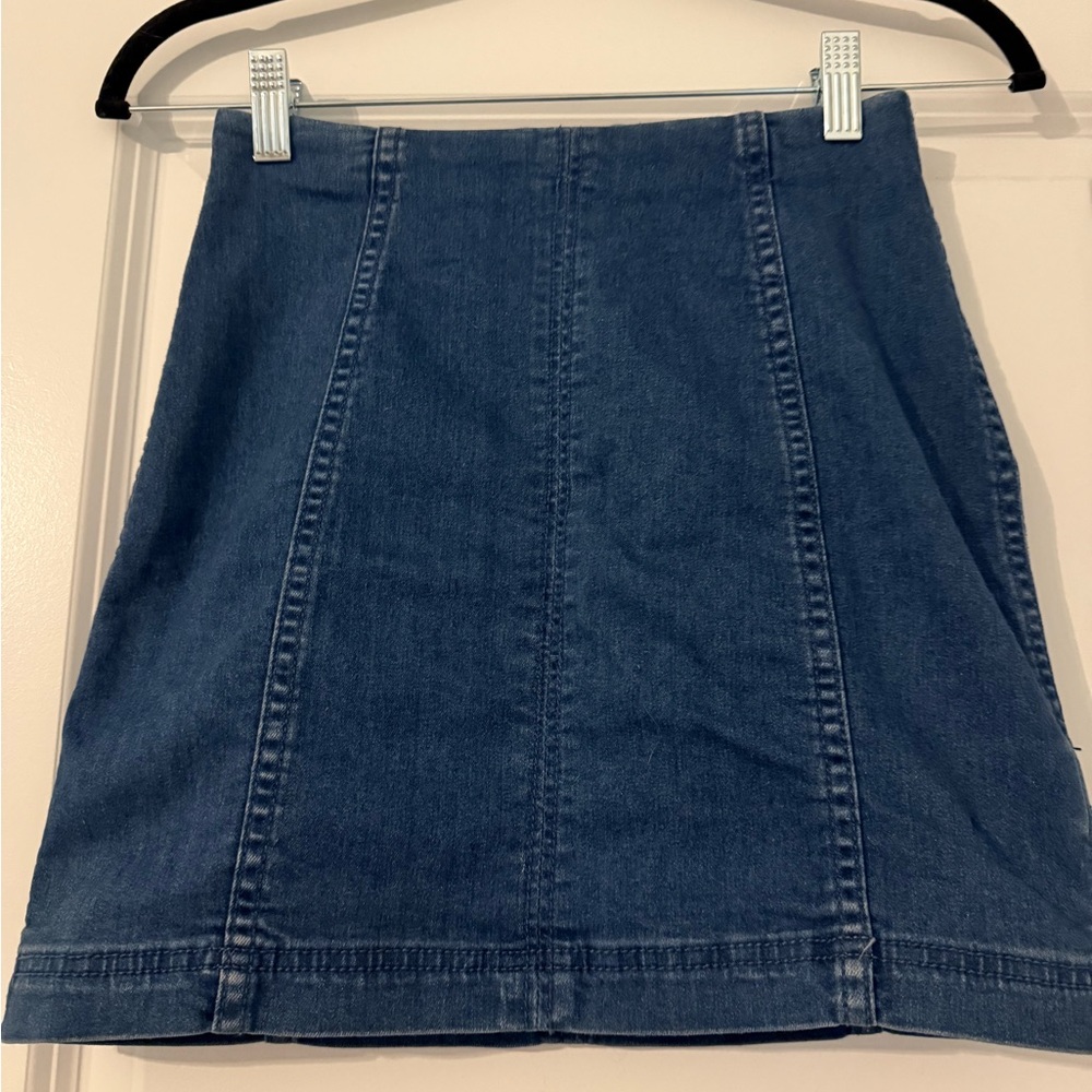 Free People Jean Mini Skirt